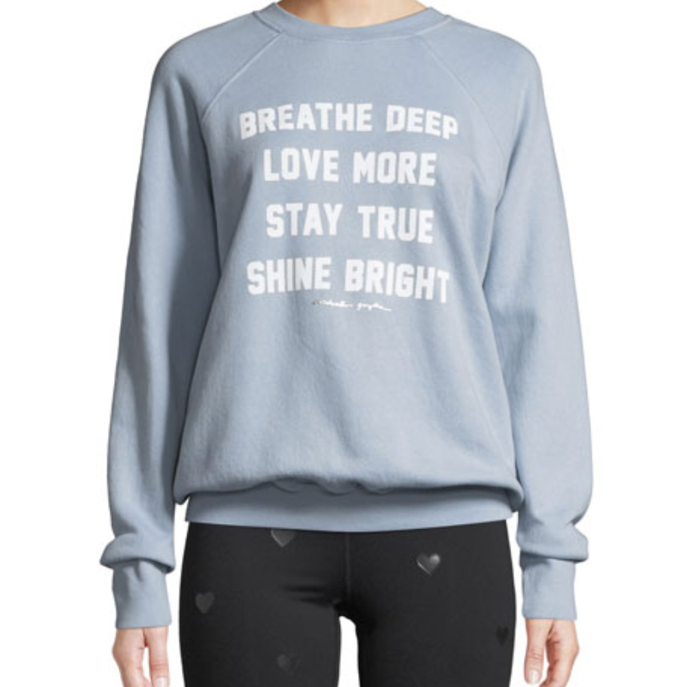 NWD SG Blu Breathe Deep Slogan Crewneck Pull XS/S